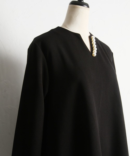 「tocco closet」 長袖ワンピース M ブラック レディース_画像7