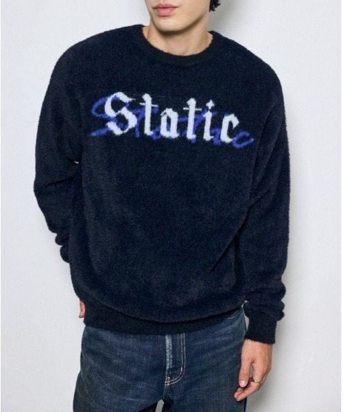 希少 新品 45R ハッピーブルーハンドニットの馬セーター AZUL BY MOUSSY（アズールバイマウジー） セーター ニット 「柔らかく