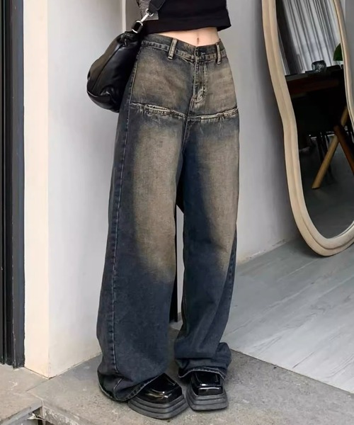 「ARULE」 デニムパンツ M インディゴブルー レディース_画像4