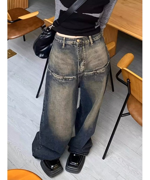 「ARULE」 デニムパンツ M インディゴブルー レディース_画像5