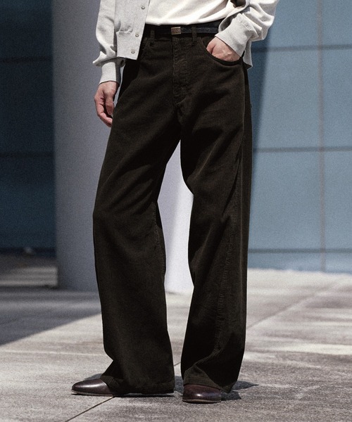 WYM LIDNM ワイドパンツ パンツ コーデュロイ CURVED CORDUROY 5P
