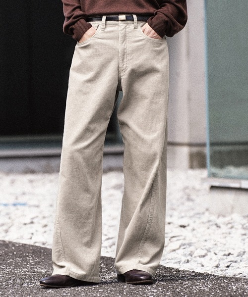 WYM LIDNM ワイドパンツ パンツ コーデュロイ CURVED CORDUROY 5P