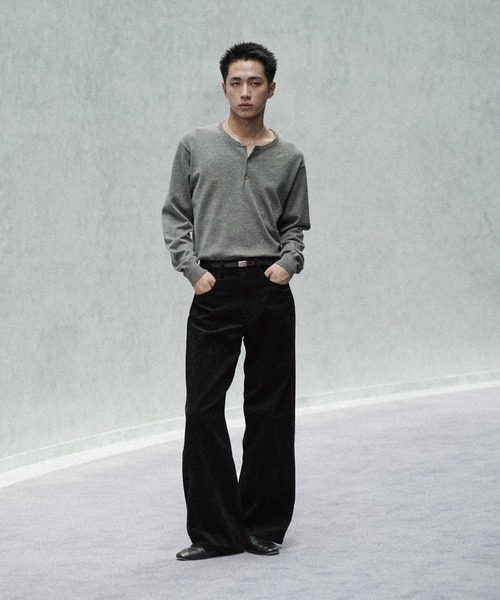 WYM LIDNM ワイドパンツ パンツ コーデュロイ CURVED CORDUROY 5P