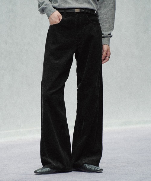 WYM LIDNM ワイドパンツ パンツ コーデュロイ CURVED CORDUROY 5P