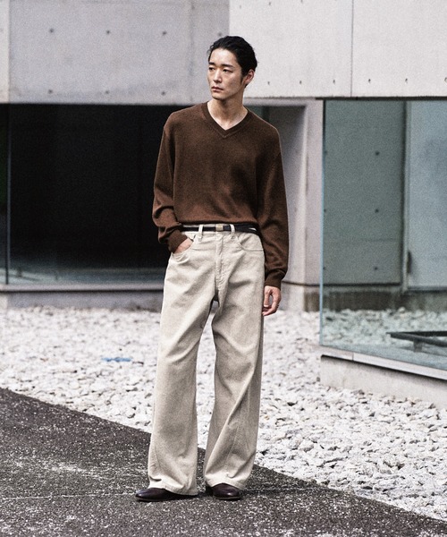 WYM LIDNM ワイドパンツ パンツ コーデュロイ CURVED CORDUROY 5P