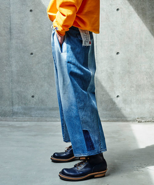 未使用品 SEVESKIG セヴシグ REMAKE UP DENIM PANTS リメイクアップ デニムパンツ L INDIGO インディゴ PT-SV-LA-1009 /◆ メンズ SEVESKIG VINTAGE セヴシグ リバーシブル ジャケット シャツ&frasl;ブラウス