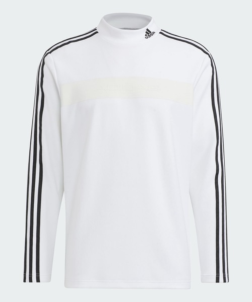 アディダスゴルフ】2022年ダンボール×スリーライン 長袖モックネックシャツXL adidas tシャツ Tシャツ スリーストライプス 長袖モックネック