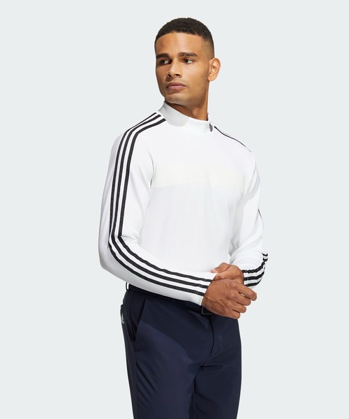 adidas tシャツ Tシャツ スリーストライプス 長袖モックネック