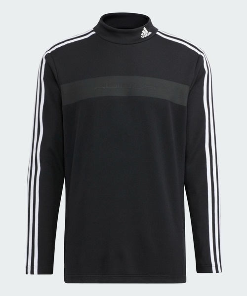 アディダスゴルフ】2022年ダンボール×スリーライン 長袖モックネックシャツXL adidas tシャツ Tシャツ スリーストライプス 長袖モックネック