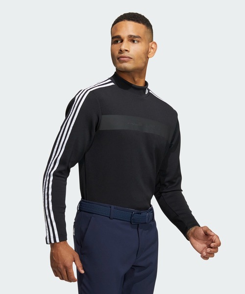 adidas tシャツ Tシャツ スリーストライプス 長袖モックネック