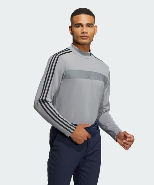 adidas tシャツ Tシャツ スリーストライプス 長袖モックネック
