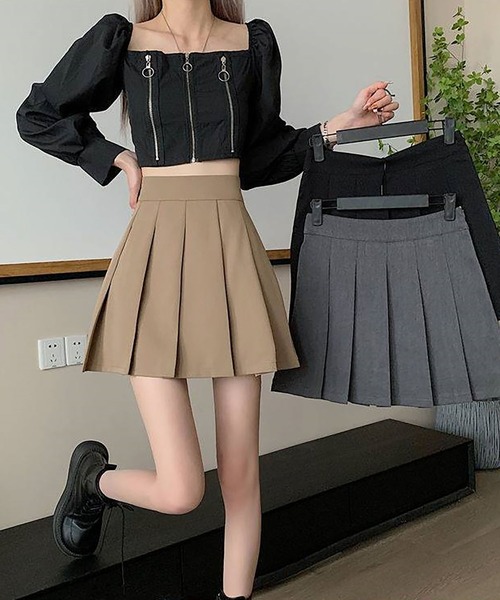 スカート Aラインハイウエストプリーツミニスカート : ZOZOTOWN Yahoo