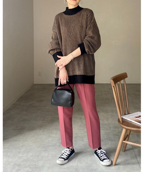 She's Closet ニット セーター バイカラーストライプリブ編み