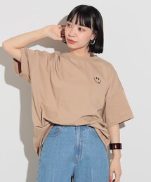BEAMS HEART tシャツ / スマイル刺繍 Tシャツ レディース