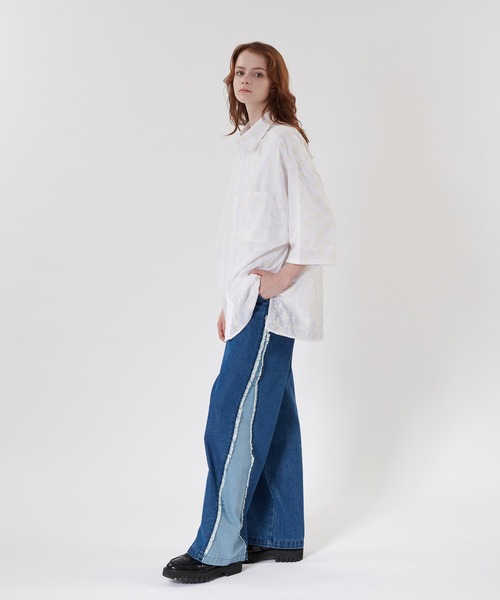 ONCILY（オンシェリー） シャツ JACQUARD EMBROIDERED SHEER SHIRT 