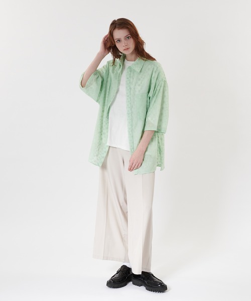 ONCILY（オンシェリー） シャツ JACQUARD EMBROIDERED SHEER SHIRT 