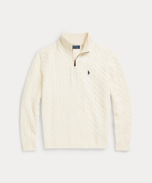 ポロラルフローレン　刺繍　ニット　セーター　XL XXL 白　ホワイト　POLO POLO RALPH LAUREN（ポロ・ラルフローレン） ニット セーター ケーブル