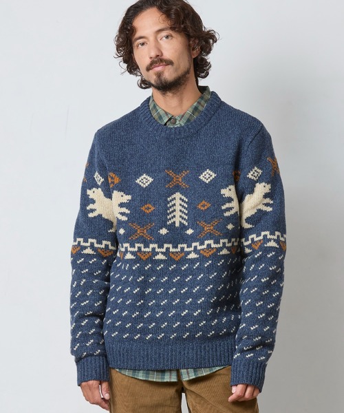 エルエルビーン　ウール１００％　ニット　セーター　北欧柄　美品 L.L.Bean（エルエルビーン） セーター ニット エル・エル・ビーン