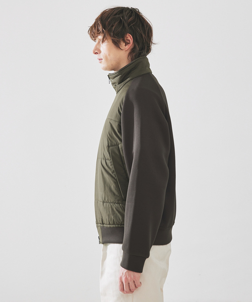 DESIGNWORKS ニットコンビダウン フード ブルゾン 人気 カーキ XL DESIGNWORKS（デザインワークス） ブルゾン アウター ニットコンビ