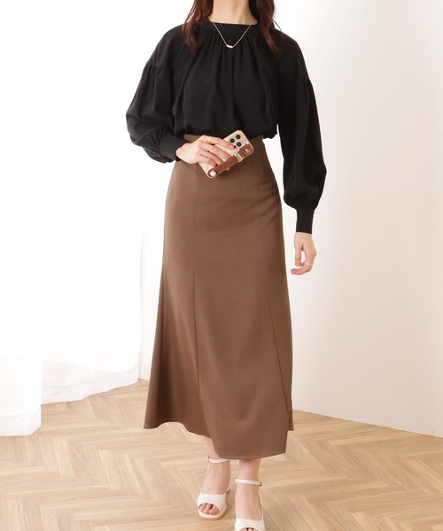 レディース ブラウス 茶色 AOYAMA 【洋服の青山】レディース ブラウス 春夏秋冬 ブラウン 茶色