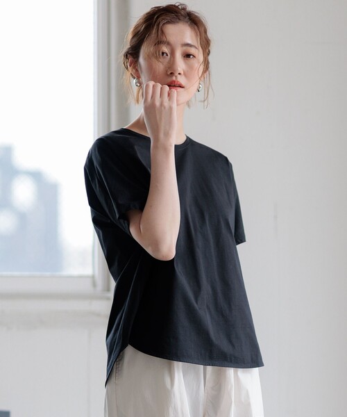 tシャツ 「洗える」ALBINIコーコラン シャツテール Tシャツ レディース