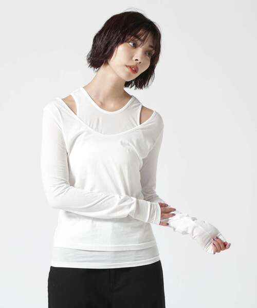 tシャツ DROIT BELLO（ドロイトベロ）２枚重ねカット レディース