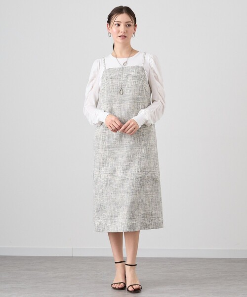 ANAYI（アナイ） ワンピース ブッチャーツイードジャンパードレス