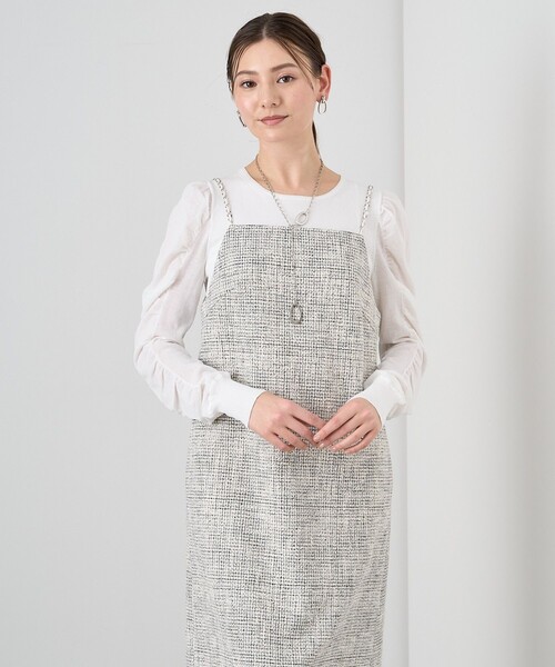 ANAYI（アナイ） ワンピース ブッチャーツイードジャンパードレス