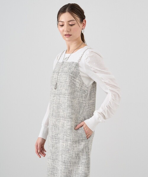 ANAYI（アナイ） ワンピース ブッチャーツイードジャンパードレス