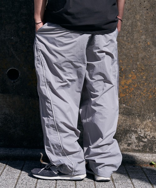 VENCE EXCHANGE ワイドパンツ パンツ パイピングナイロンパンツ メンズ