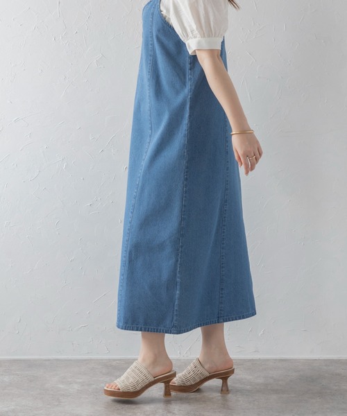 ワンピース Bonjour DENIM TUNIQUE handsmock 10y BONJOUR SAGAN公式オンラインストア / フロントジップデニム