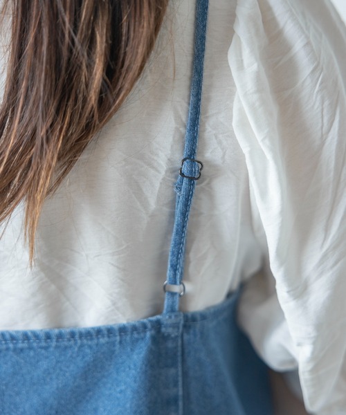 ワンピース Bonjour DENIM TUNIQUE handsmock 10y マーメイドデニムワンピース
