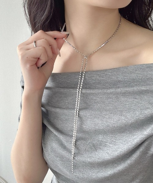 sowang ネックレス ロングビジュークロスネックレス-long bijou cross