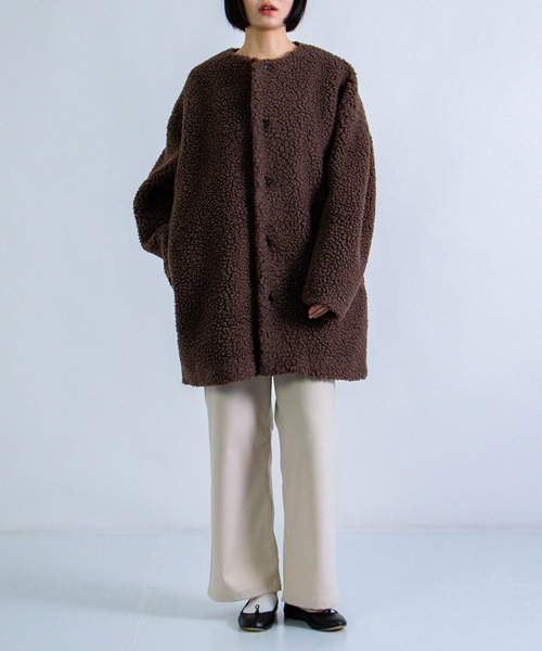 Honnete（オネット） ノーカラーコート コート Oversized No Collar JK