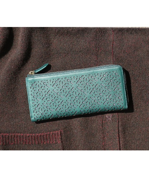 genten（ゲンテン） 長財布 財布 ダイヤカットワーク Lファスナー長