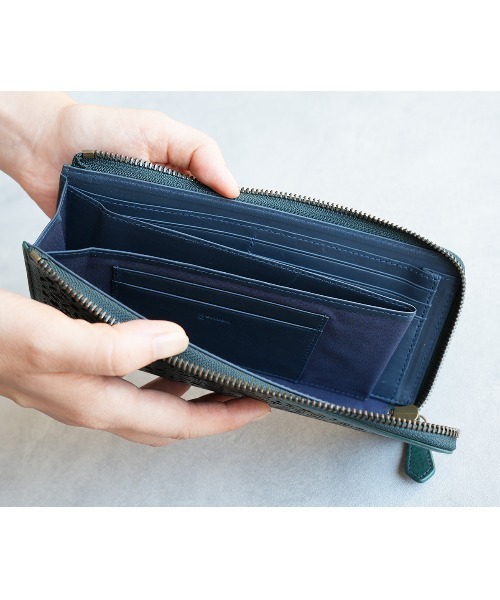 genten（ゲンテン） 長財布 財布 ダイヤカットワーク Lファスナー長