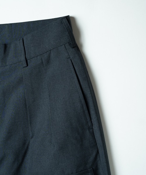 【関税込み】BITE ブラック スリット トラウザーズ Be.Nection スラックス 2TACK CHAMBRAY SNOW PANTS / 2タック