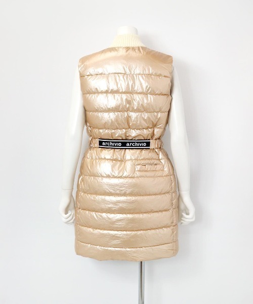 archivio（アルチビオ） ベスト ジレ 「LADIES」メタリックキルト保温