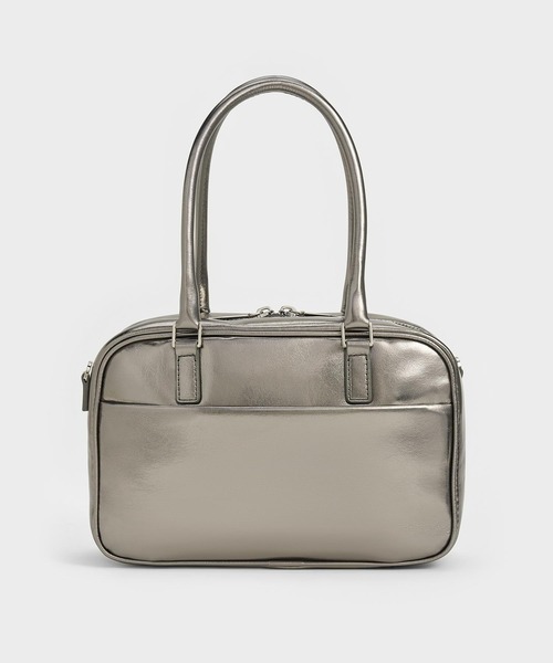 CHARLES & KEITH◆Sianna シアナ ボウリングバッグ◆送料込 CHARLES ＆ KEITH ボストンバッグ Sianna シアンナ テクスチャー