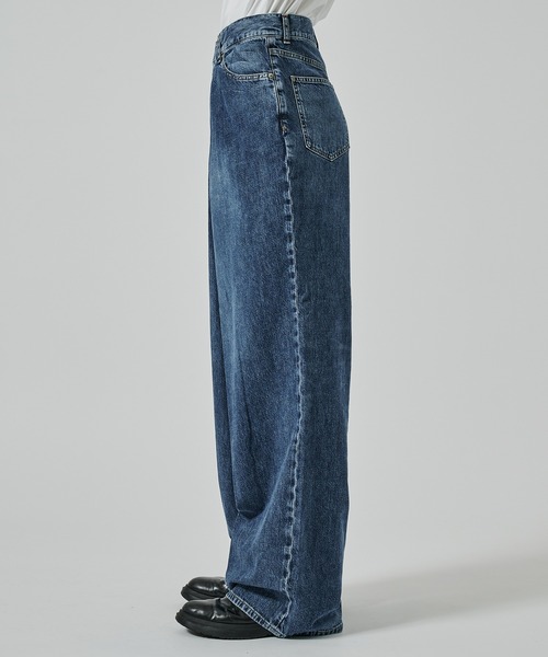 メンズ44 JOHN LAWRENCE SULLIVAN ワイド デニム パンツ Washed denim super wide pants