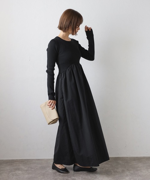 Bonjour Sagan（ボンジュールサガン） ワンピース 異素材切り替え