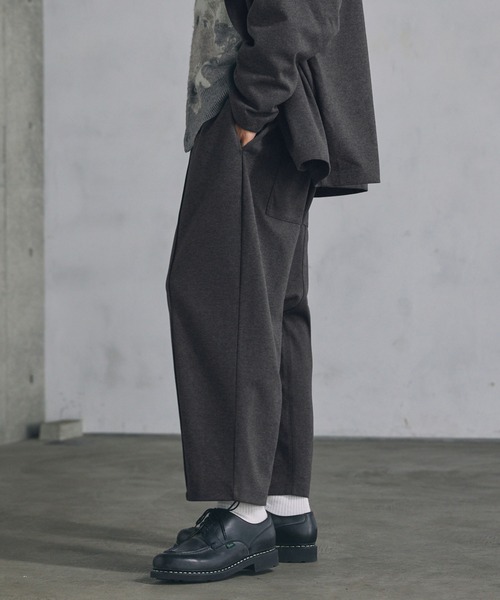 CTHY パンツ ウールライクセンターシームサルエルパンツ メンズ