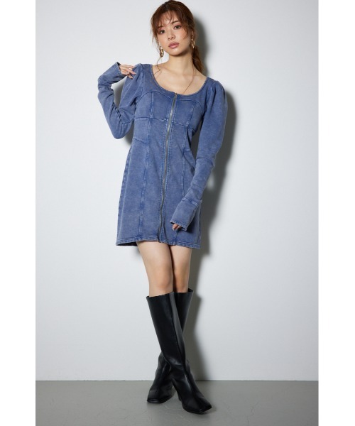 rienda リエンダ (限定 )ベルト付きデニムタイトワンピース M 美品 rienda リエンダ (限定 )ベルト付きデニムタイトワンピース M 美