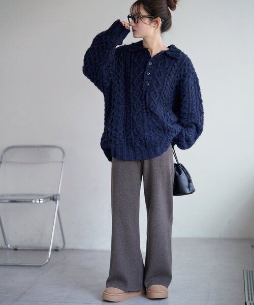 Discoat（ディスコート） パンツ 「WEB限定」ニットフレアパンツ