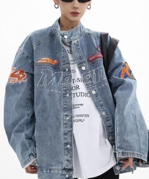 Levi's デニムジャケット レディース パッチワーク LEVI'S パッチワークデニムジャケット リメイク品 - メルカリ