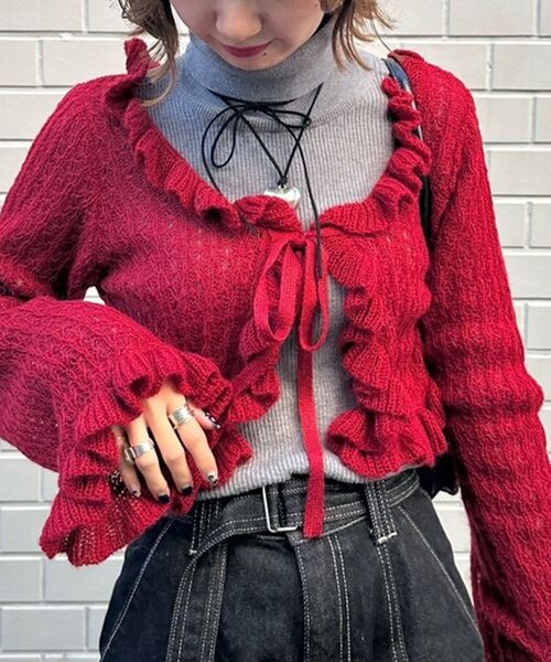 MAJESTIC LEGON（マジェスティックレゴン） カーディガン フリルカーデ