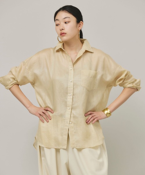 カレンソロジー　シアーラスターシャツ　新品タグ付き Curensology ブラウス シャツ Curensology(カレンソロジー