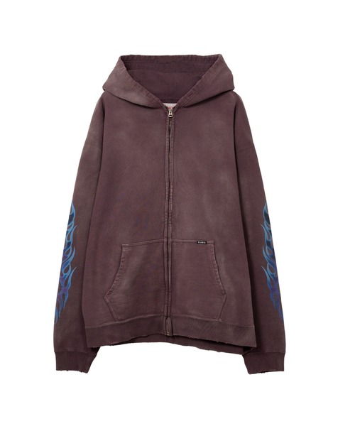 【国内買付】KAMIYA KMY-FIRE DISTRESSED カミヤ ジップパーカー KAMIYA パーカー “KMY-FIRE” Distressed Zip-up Hoodie メンズ