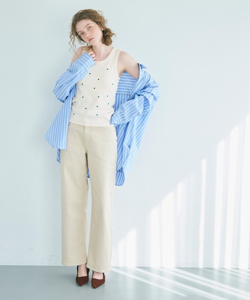 タンクトップ ノースリーブ cup-in heart american sleeve tops レディース coca タンクトップ ノースリーブ OUT BRAカップ付ハート刺繍