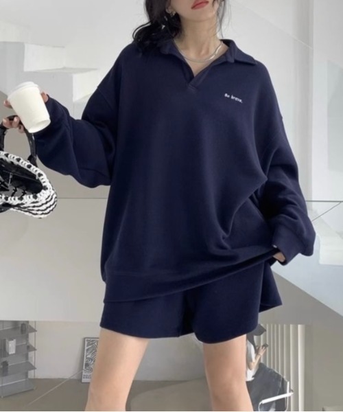 on Tシャツ ショートパンツ セットアップ サイズS LADY LIKE（レディライク） tシャツ ショートパンツ付きオーバーサイズ